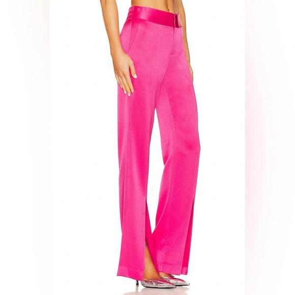 New! Alice + Olivia Jody High Waisted Front Slit Pant Candy Color 33567 - Picture 2 of 16